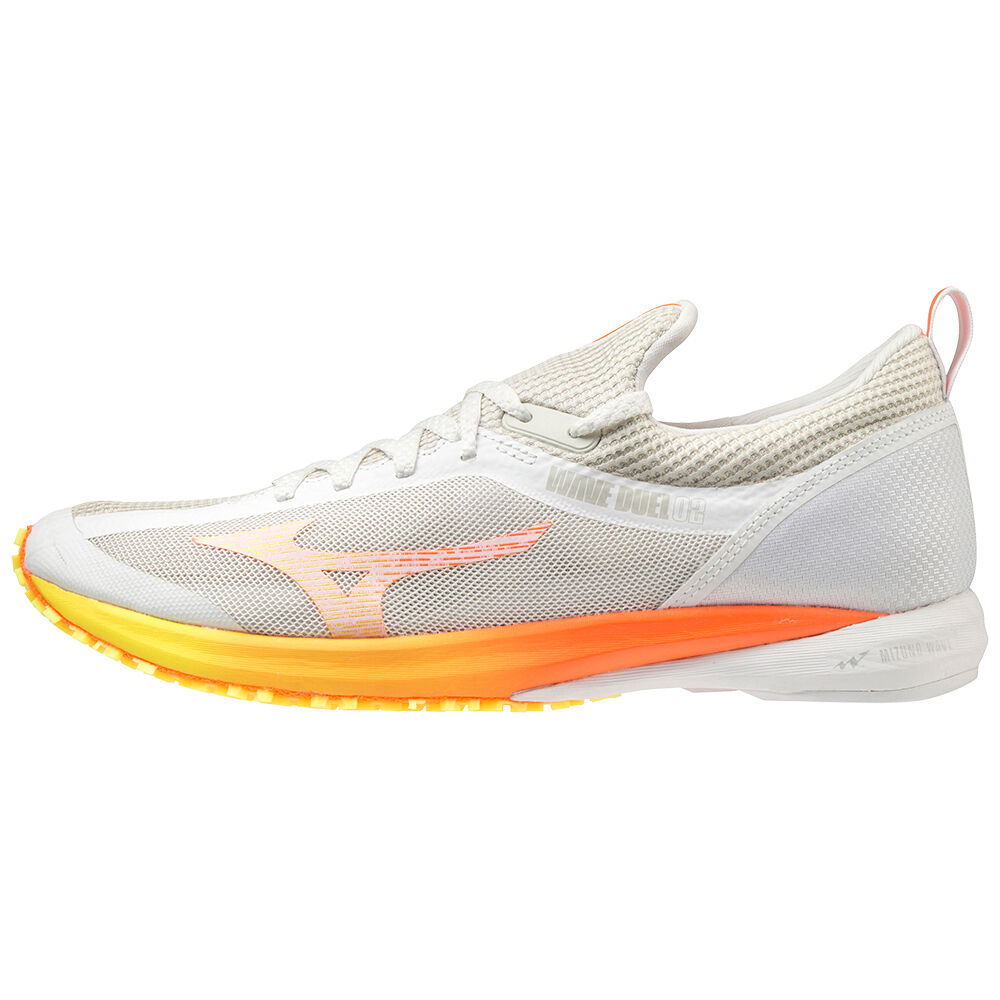 Mizuno Men's Wave Duel 2 Running Shoes White/Orange (U1GD206007-HOD)